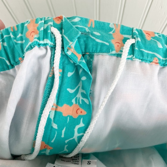 Vintage Lilly Pulitzer Cropped Capri Cotton Pants Green Fishy Print Size Small - Picture 9 of 9